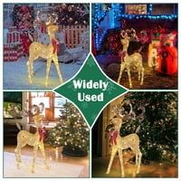 Glesses Decor Decor Ornament Božićni jelen sa LED svjetlima 3,6ft blistavi Xmas Elk ukrasi osvijetljene