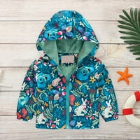 Toddler Kids Baby Boys Girls Fashion Slatko crtani cvjetovi zec uzorak vjetrootporna jakna kaputa za