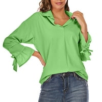 Ženska majica Down Majica Modni ženski Ležerni čvrsti dugi rukav labav majica Prverver bluza na vrhu