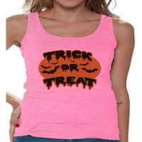 Awkward stilovi Žene Halloween grafički cisterni vrhovi trik ili tretiraju zastrašujuće šišmiše