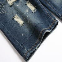 Potkriveni šorc ripping patch traperice muške pantalone plavo 36