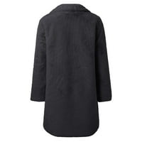 ManXivoo ženski kaputi Dame Solid Fau kaput jakna zima topla labava skretanje navratnik plus veličina