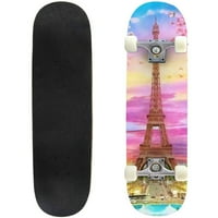 Originalno ulje slikanje Eiffel Tower Paris Proljetna sezona Dekoracija za vanjsku ploču skejtbord longboard
