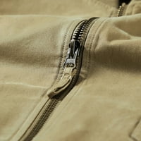 Muška ležerna Corduroy Solid Boja ukrašena jakna s patentnim zatvaračem, jakna sa zatvaračem Jesen i