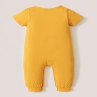 Dojenčad za bebe Boys Ljetni bod-pismo Ispis Kratkih rukava 12-mjesečni žuti