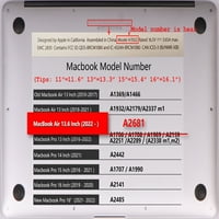 Čvrsti futrola kompatibilan je samo MacBook Air 13.6 s mrežnom ekranom dodirnite ID tipa C Kabelski