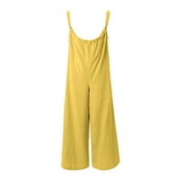 Ženski kombinuit casud kombinezon za džepne džep geometrijski hladni ramena ulica dnevno dnevno godišnji odmor, žuti, žuti, xxl