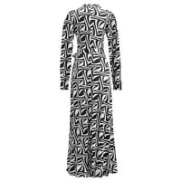 Frostluinaine haljine za žene Kućice Haljine Dugi rukav Maxi haljina za žene plus veličina haljina casual