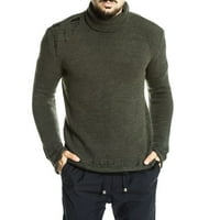 Miayilima muške zimske odjeće Muška čvrsto pulover pulover Turtleneck pleteni džemper muški džemper kaput vojska zelena m