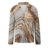 Fall vrhovi za žene Casual V izrezni bluze s dugim rukavima gradijentni tisak majice Dame pulover Tee