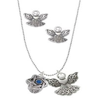 DELIGHT nakit silvertni zvezda Davida sa plavim kristalnim spiralnim srebrnim tonom čuvara anđela ogrlica