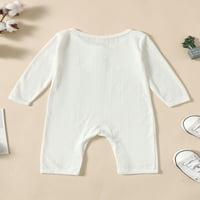 Shuttle Tree Toddler Baby dugi rukav Rompers Jednobojni gumb Dugme za novorođenčad Slatka jesen odjeću