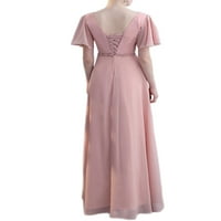 Paille Dame Duga haljina V izrez Ljeto plaže Sunderss Off rame Maxi haljine labave boje u boji vjenčani