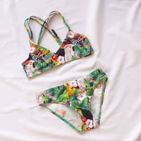 Vjetrovi za odmor Tropical Rainforest Print Georger Strap Djevojke kupaći kostimi Bikini kupaći kostim