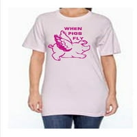 Kad svinje lete farme životinjske svinje napravljene da naruči smiješne dizajne majice velikim medvjedskim