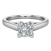 Dijamantni prstenovi za žene za žene Gia certificirana princeza Solitaire Diamond Ring 18k bijelo zlato