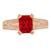 2.45ct smaragdni rez crveni prirodni granat 14k ružičasti ružičasto zlato egraviranje izjava bridalna godišnjica Angažman vjenčani prsten veličine 8,75