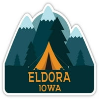 Eldora Iowa Suvenir Vinil naljepnica za naljepnicu Kamp TENT dizajn