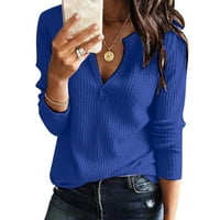 GUBOTARE košulje za žene Ženska Classic-Fit s dugim rukavima sa dugim rukavima, plavi XL