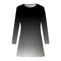 Felwors ženska majica dugih rukava haljina casual ljuljačka gradijentna haljina