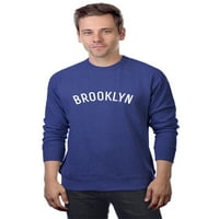 Daxton Brooklyn Duks atletski fit pulover Crewneck Francuska Terry tkanina, maslinac Crna slova, 1xl
