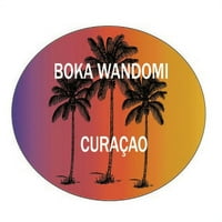 Boka Wandomi Curaçao Suvenir Palm Drveće surfanje Trendy Ovalna naljepnica naljepnica