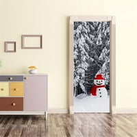 Božićni zidni dekor, naljepnica na vratima Božićni snjegović 3D naljepnica naljepnica Naljepnica za