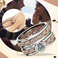 Lowrofile prstenovi za žene Djevojke Vintage Bridal Sets Rose Gold Diamond Jedinstveni filigranski angažman