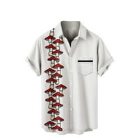 Havajske majice za muškarce Cleariance Ležerne prilike za odmor Džepne vrhove Košulje u obliku kratkih rukava dolje T majice Bijeli XXL