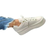Harsuny dame lagane casual cipele Comfort čipke cipele sa platformom za žene bež 8.5