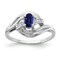 Čvrsta 14k bijelo zlato 5x ovalni safir plavi rujan dragi kameni vs dijamantski angažman prsten veličine