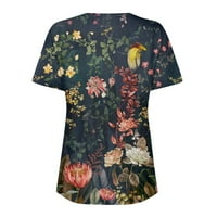 Amousa Ljetni vrhovi modni ženski ispis okruglih vrata kratkih rukava donje majice