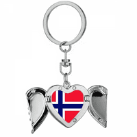 Norveška nacionalna zastava EU Country Heart Angel Wing ključni držač