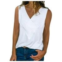 Bluze za žene Ljetni modni vrhovi pune boje labave ležerne prsluke INTERSECT V TOP PLUS PLUS