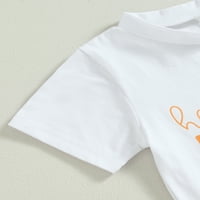 Baby Girl Fall Outfits majica kratkih rukava + bundeve ispise pantalone postavljaju odjeću za malinu