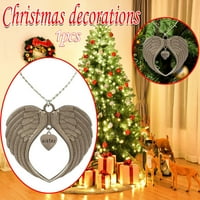 Lzobxe ženske ogrlice Dio mog srca je u božićnom memorijalnom anđeoskom krilu ukras privjesak nakit
