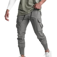 Muške pantalone za slobodno vrijeme Fitness Loose Trke za trening za obuku pantalone pantalone sive