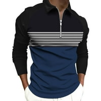 Entyinea polo majice s dugim rukavima za muškarce Classic Fit s dugim rukavima, pune majice na bageru Performance Stretch Golf majica xxl crna