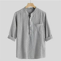 HFYihgf muns pamuk posteljina Henley majica dugačka dugačka kašika navraćene košulje dugih rukava casual