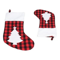 Božićna čarapa, višenamjenska primjena svjetlije boje crna crvena rešetka Božićna čarapa slatka naljepnica