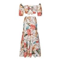 Modni ženski Ljetni Friralni print casual s kratkim rukavima + set suknje