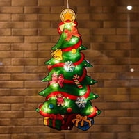 Božićni prozorski ukras Santa Snowman Elk Vlak Božićno drvce Viseće svjetla Baterija upravljana božićnom
