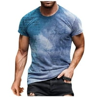 Penski muški ljetni casual 3d tiskani kratki rukav s kratkim rukavima Top majica bluza s džepovima xxxxl plava u prodaji