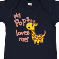 Inktastic Moji popovi voli mene - slatka Giraffe poklon baby boy ili baby girl bodysuit
