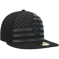 Muške nove ere Milwaukee Bucks Black na crnoj tonilnoj zastavi 59Fifty ugrađeni šešir