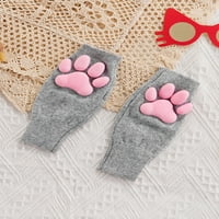 Eyicmarn ženske mačke šapne rukavice plišane rukavice bez prstiju s jastučićima s mačinom