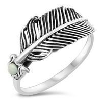 Bijeli simulirani opalni perski prsten. Sterling Silver Band Cubic cirkonijski nakit ženski veličine