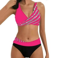 Ženski bikini Split Print Hot Diamonds okupljajte bikini kupaći kostim s kratkim rukavima ženske suknje Leopard kupaći kostimi