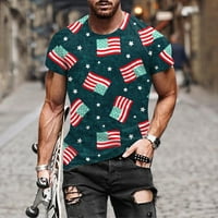 Američke zastave Košulje za vježbanje za muškarce Modni casual kratkih rukava O vrat tiskane prvene