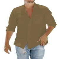 Muška majica dolje majica dugih rukava Bluza Ležerne slim fit čvrsti džepni vrhovi